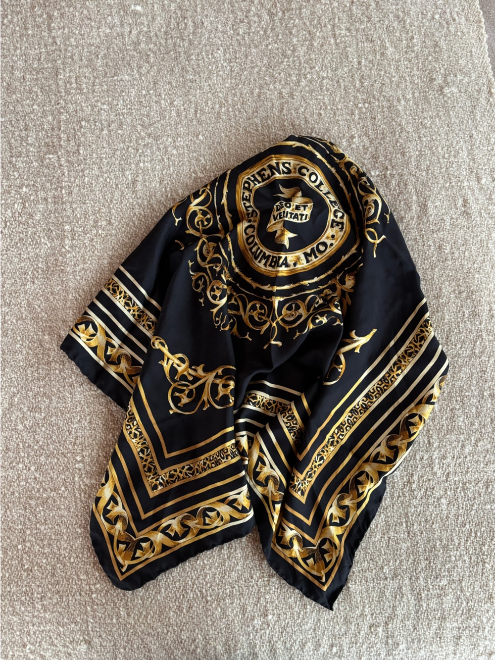 Vintage Silk Stephens College Scarf